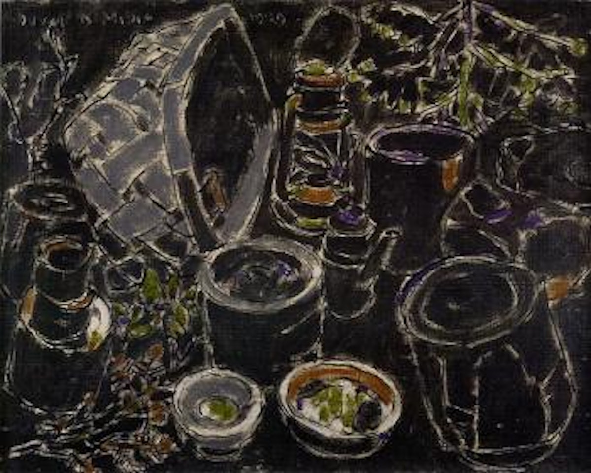 Tin cans in the bush, morning by David Brown Milne