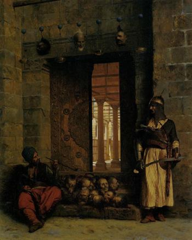 Le porte de la mosquee El Hasaein au Caire - Doorway to the mosque El Assaneyn in Cario by Jean Léon Gérome