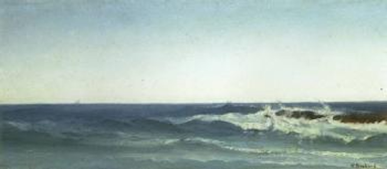 Seascape with distant sailboat by William Bradford