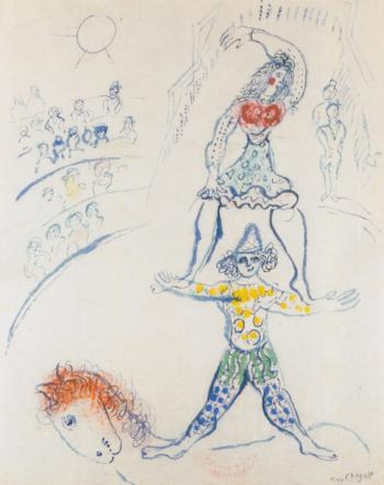 Acrobates au cheval by Marc Chagall