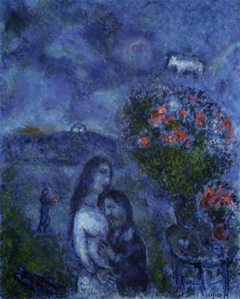 Confidence dans le paysage bleu by Marc Chagall