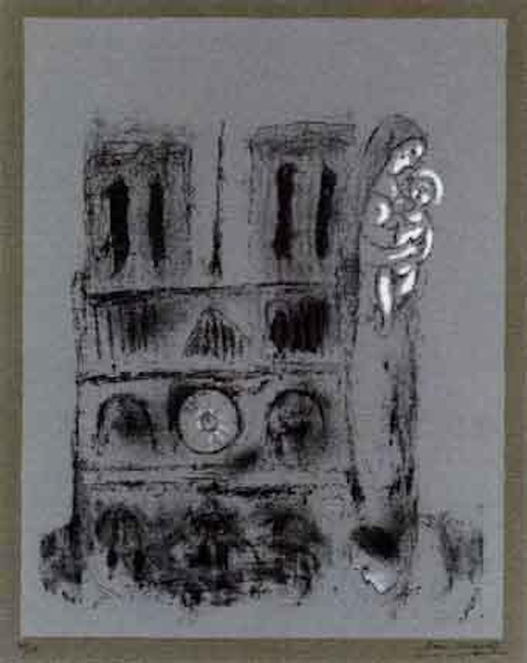 Notre Dame in grey by Marc Chagall