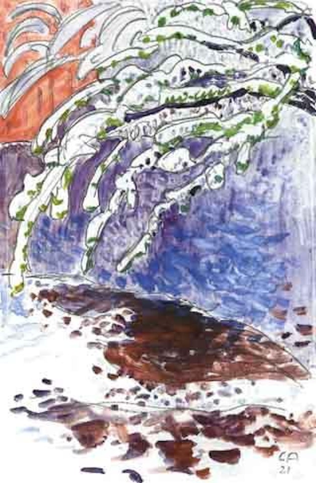 Small snowy landscape by Cuno Amiet