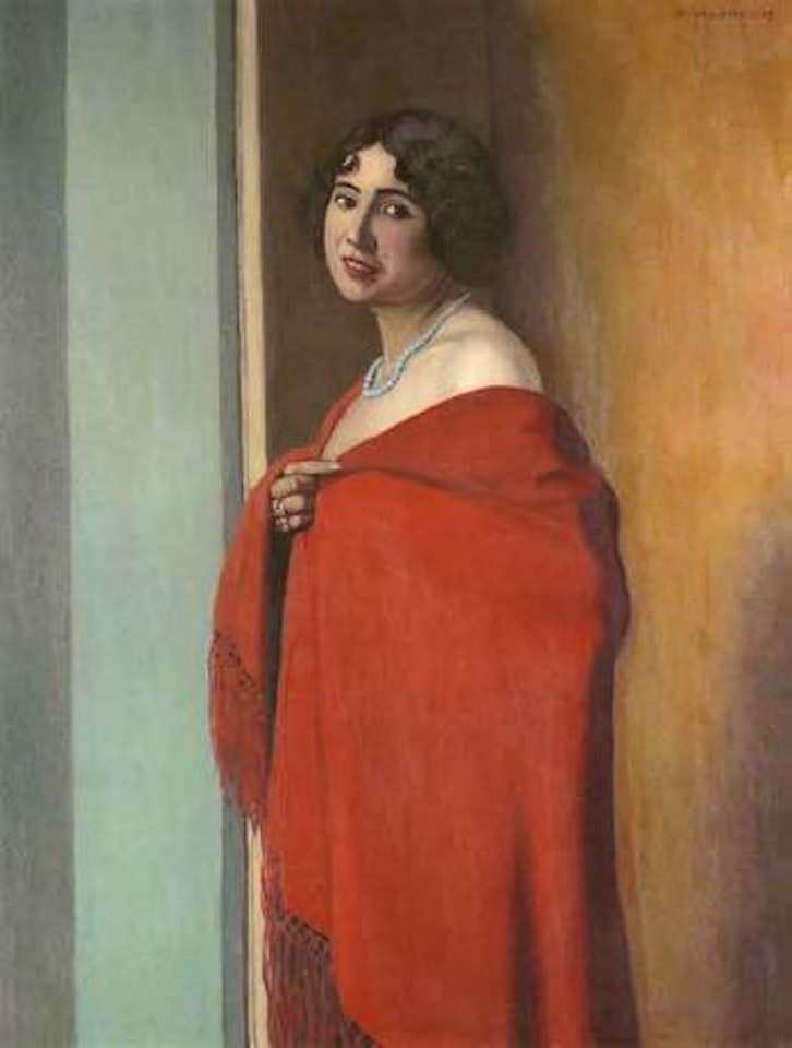 Femme au chale rouge by Félix Vallotton