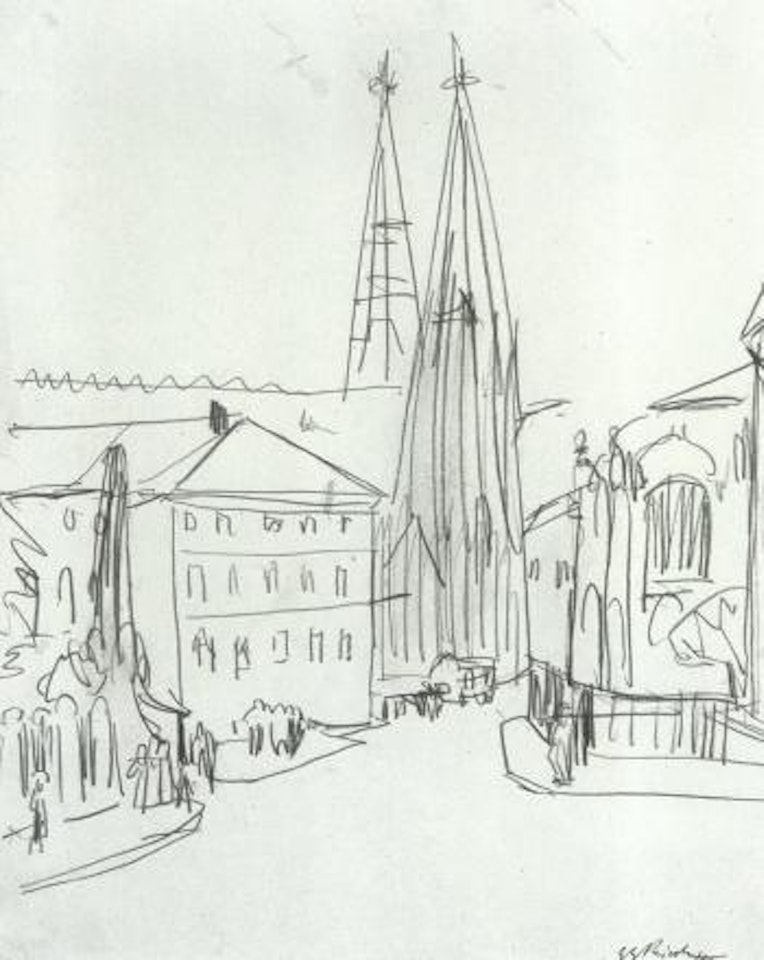 Sophiekirche Dresden by Ernst Ludwig Kirchner