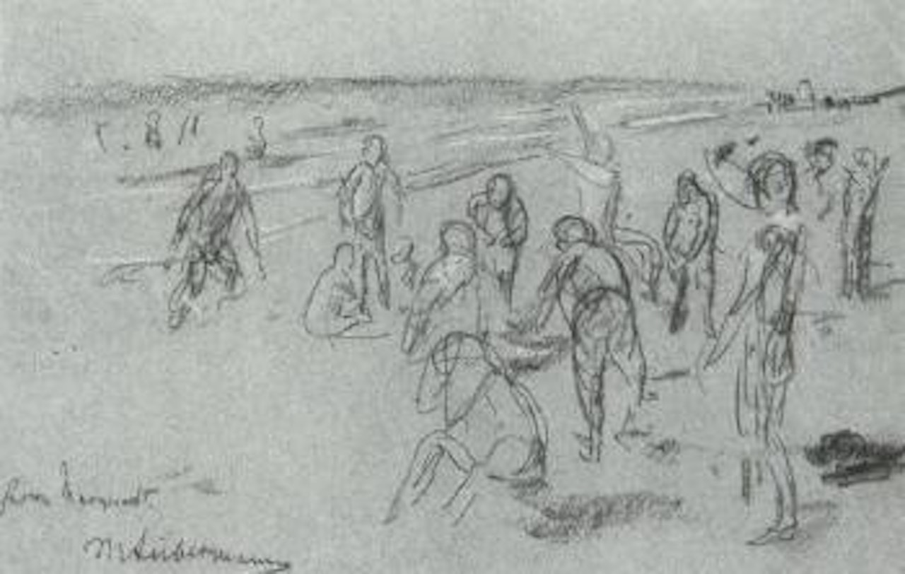 Boys bathing by Max Liebermann