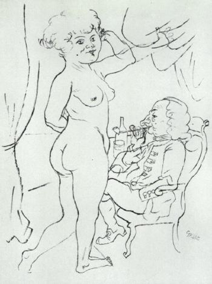Lady Hamilton posing for Sir William Hamilton by George Grosz