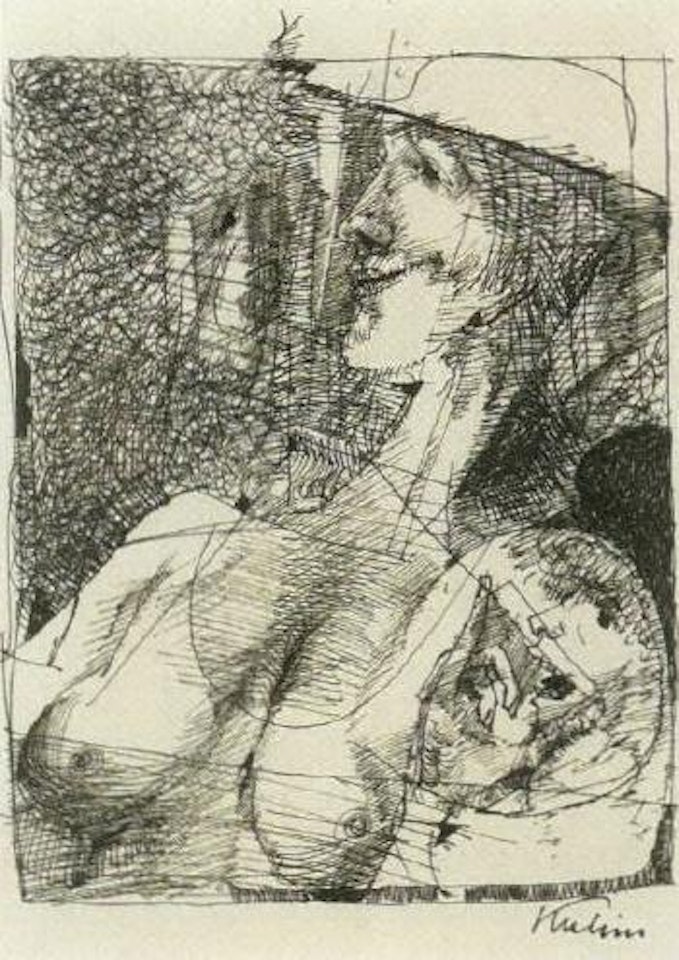 Woman's head by Alfred Kubin