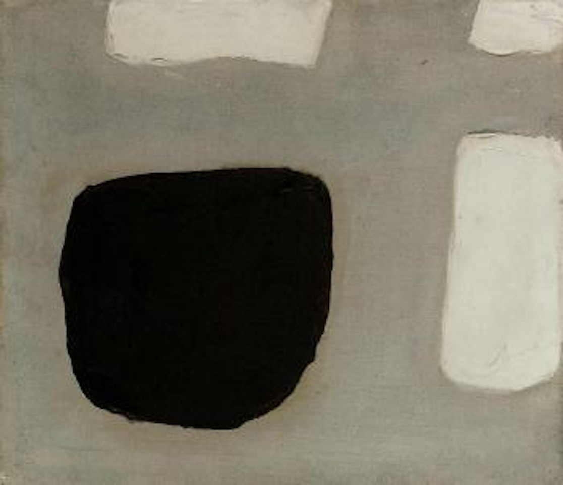 Pale blue and brown still life by William Scott