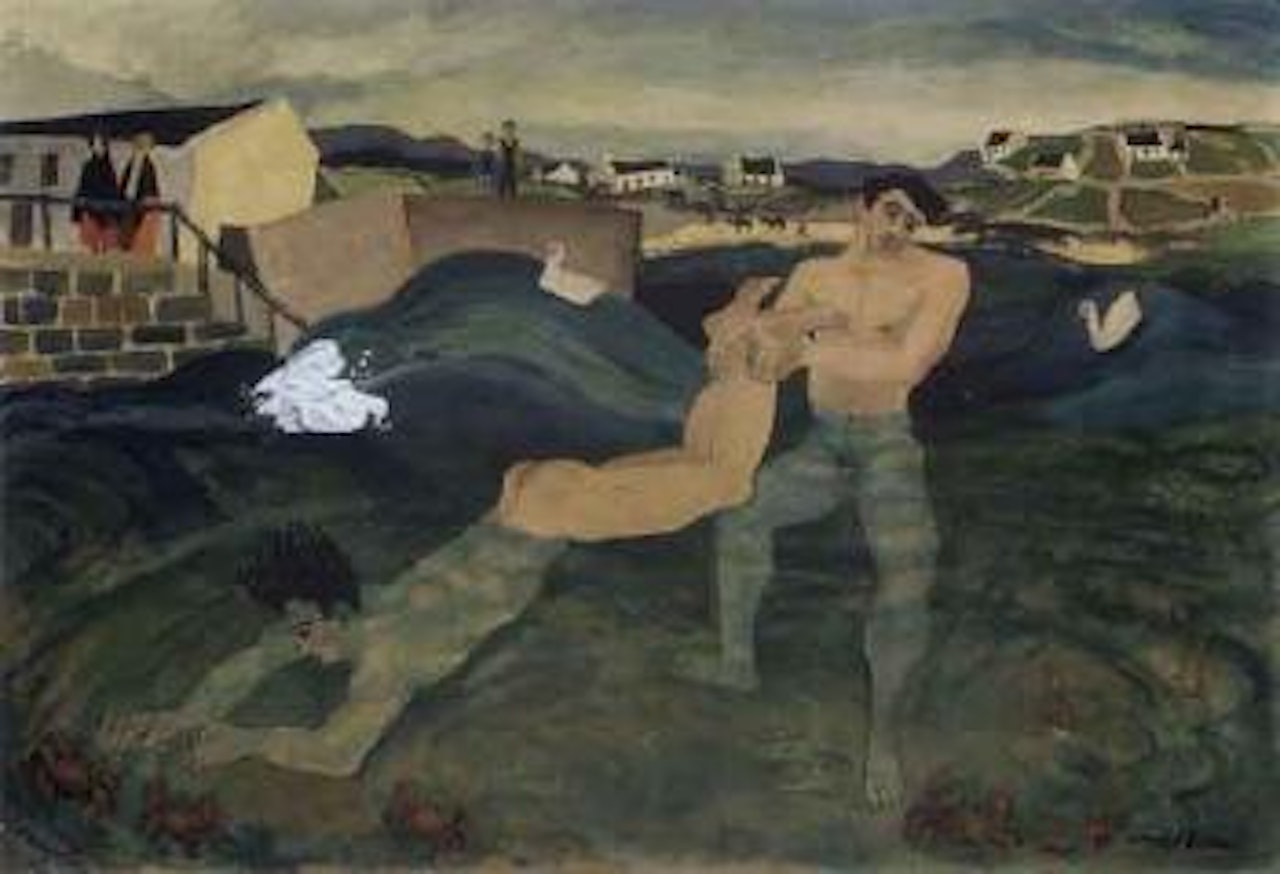 Boys catching crabs in Connemara by Gerard Dillon