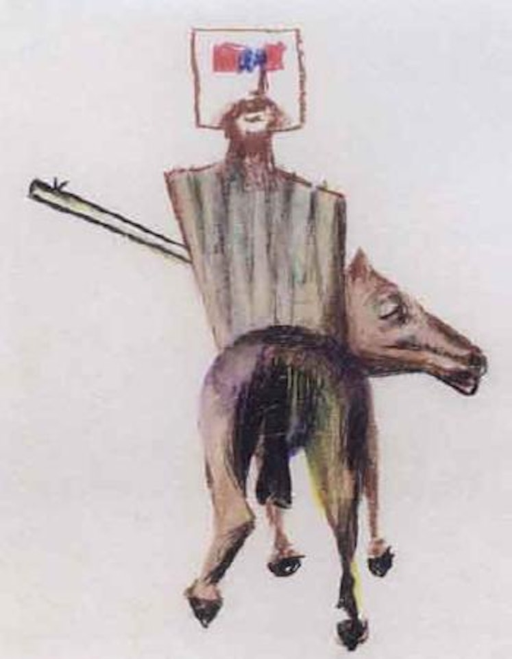 Kelly on horseback by Sidney Nolan