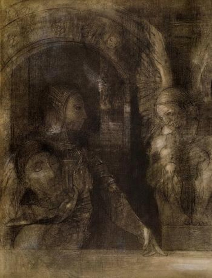 Le chevalier mystique, le Sphinx by Odilon Redon