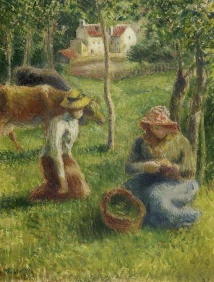 Les gardeuses de vaches by Camille Pissarro