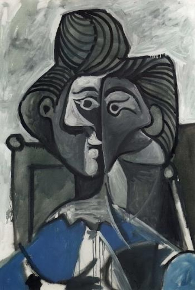 Femme assise dans un fauteuil, buste de Jacqueline by Pablo Picasso