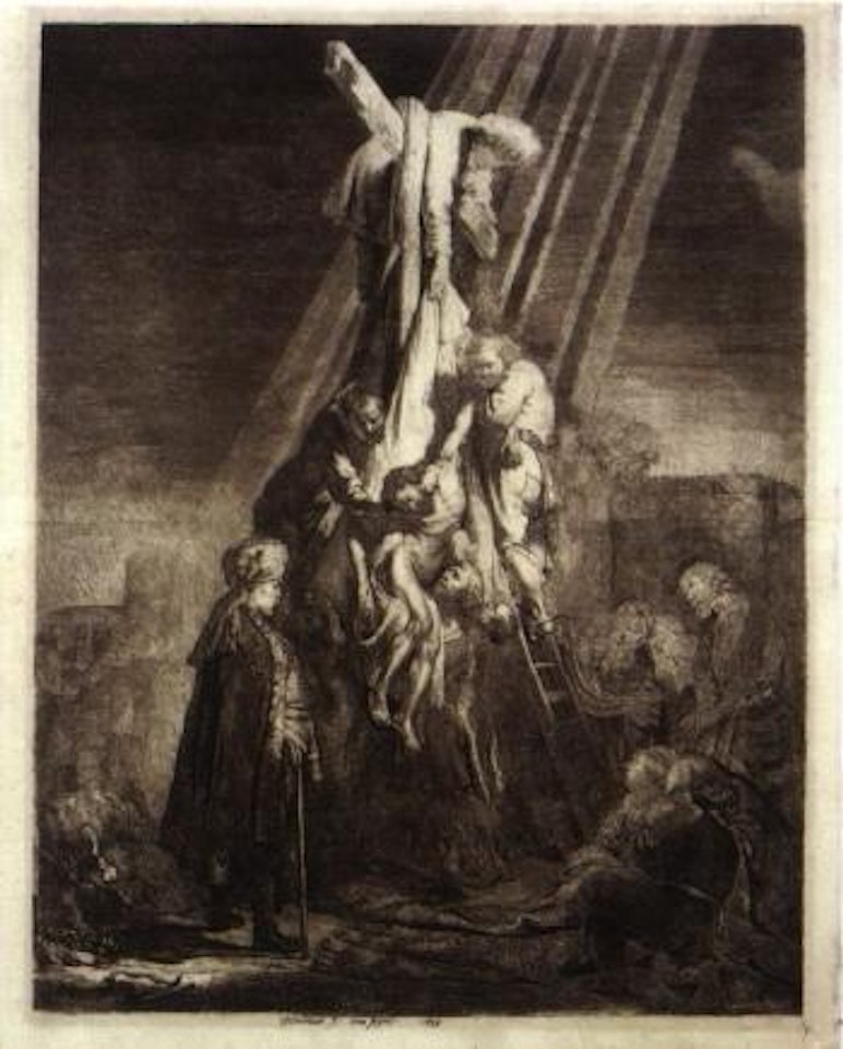 Descent from the cross by Attributed to Rembrandt Harmensz van Rijn