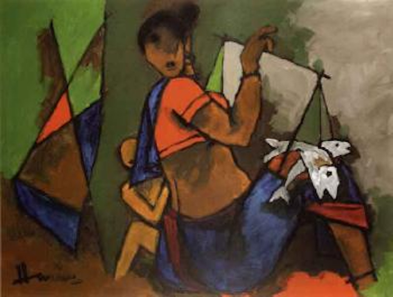Fisherwoman by M.F. Husain