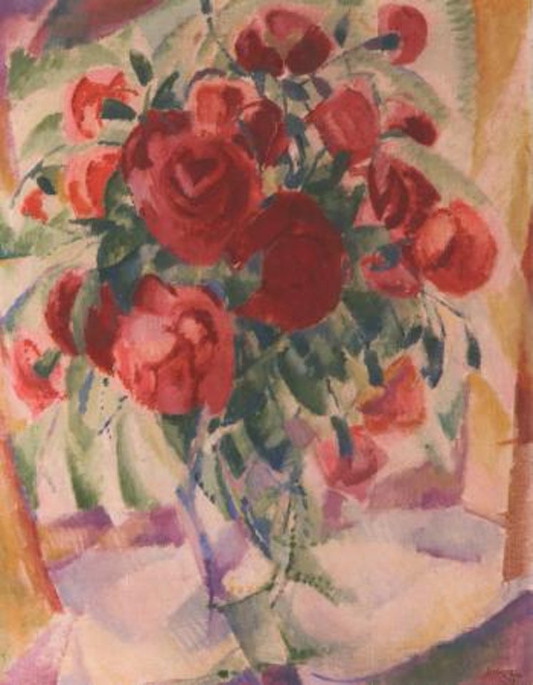Still life with peonies by Leo Gestel