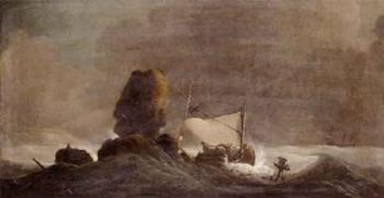 Man-o-war on the rocks by Peter Monamy