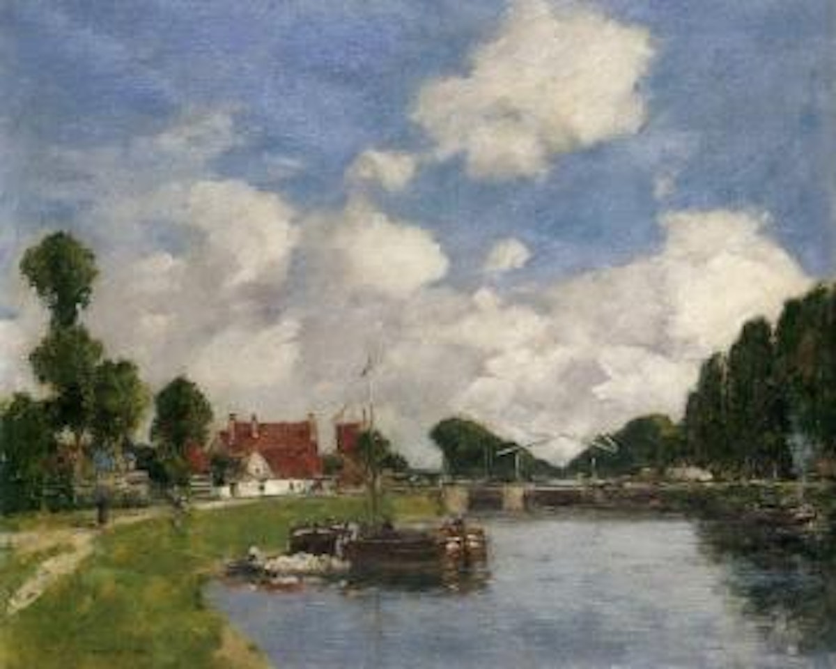 L'ecluse a Saint Valery sur somme by Eugène Boudin