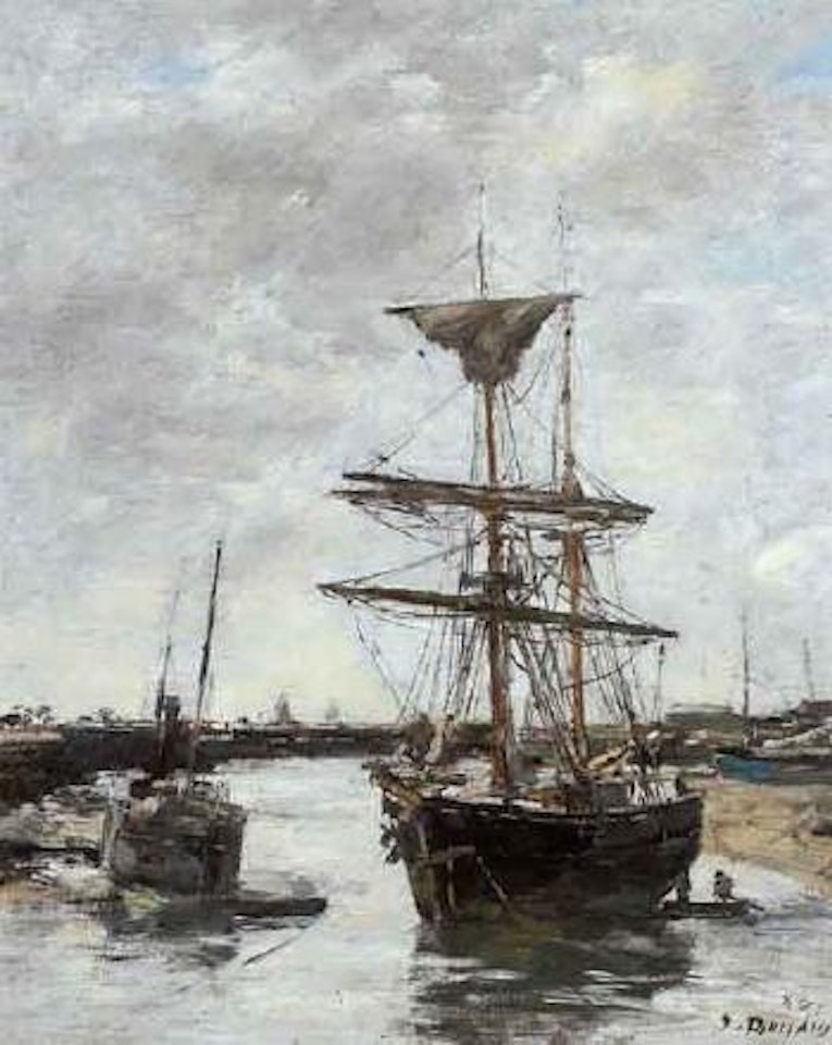 Chanal a Trouville maree basse by Eugène Boudin