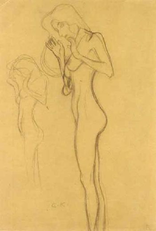 Stehender akt - standing nude by Gustav Klimt