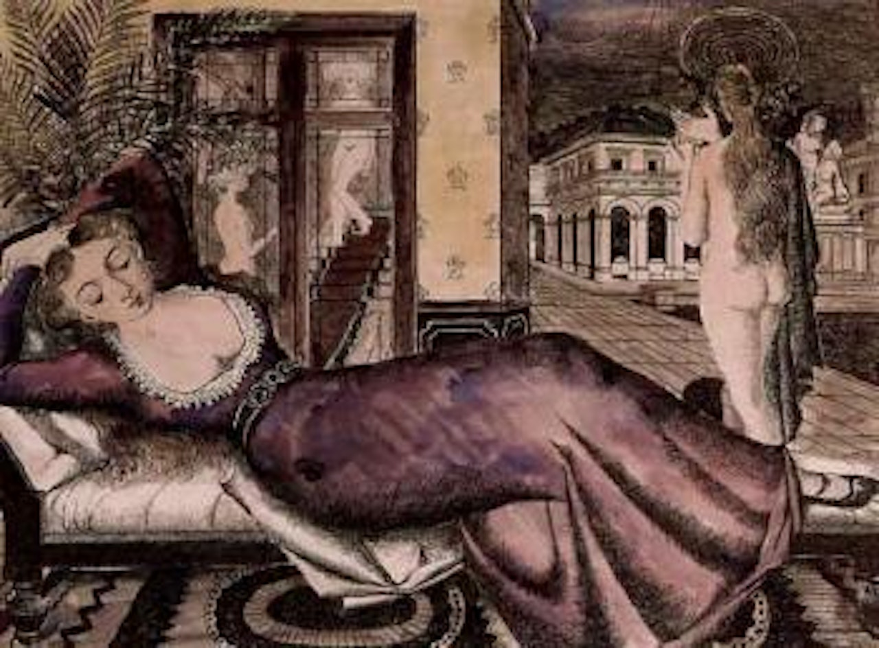 Femme couchee by Paul Delvaux