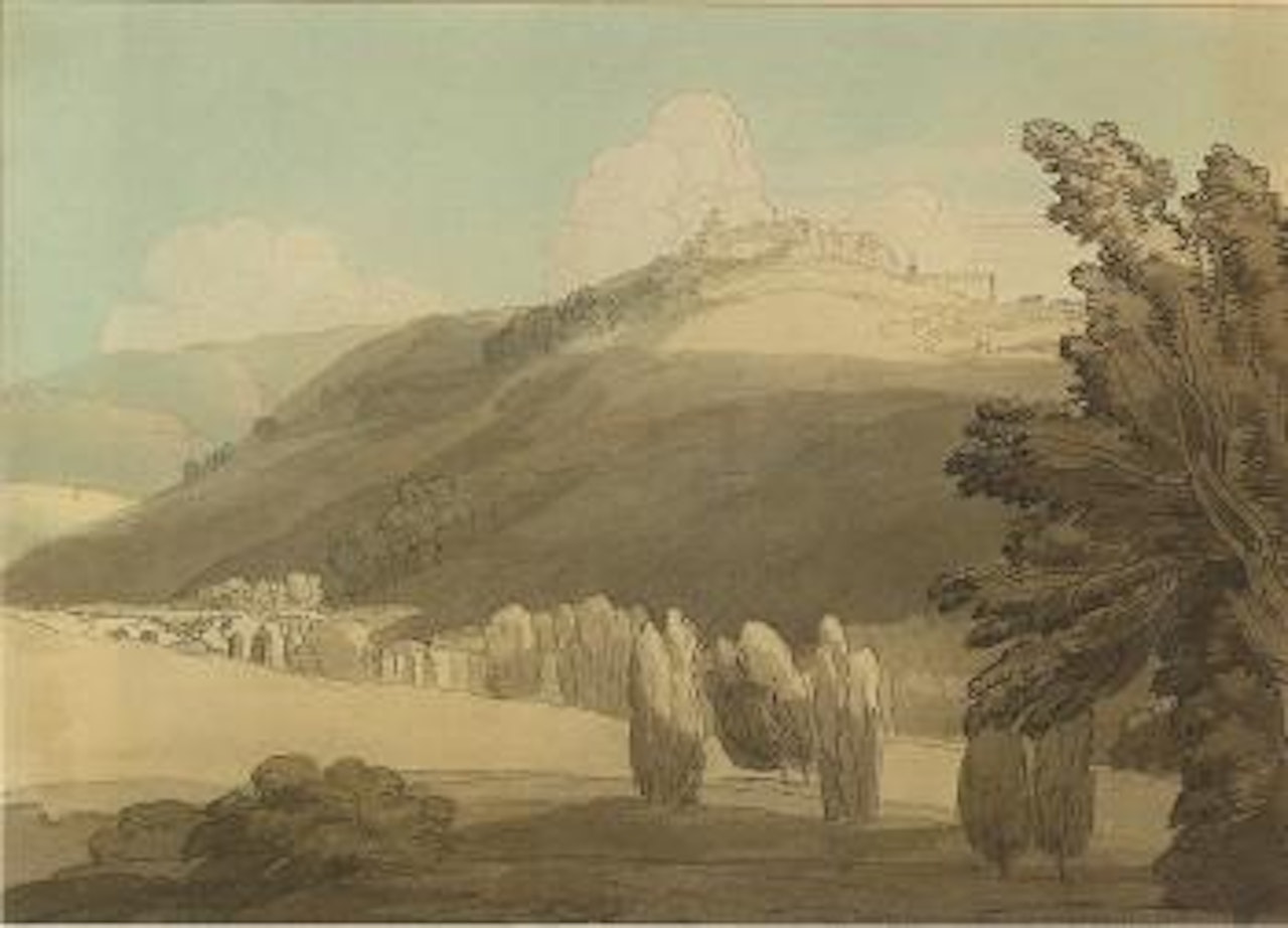 Castello Madamo, above the Anio, near Tivoli by Francis Towne
