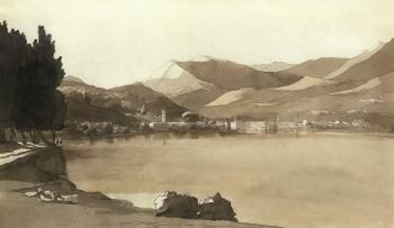 Town of Lugano, Switzerland seen from Paradiso with the church of Santa Maria degli Angeli by Francis Towne