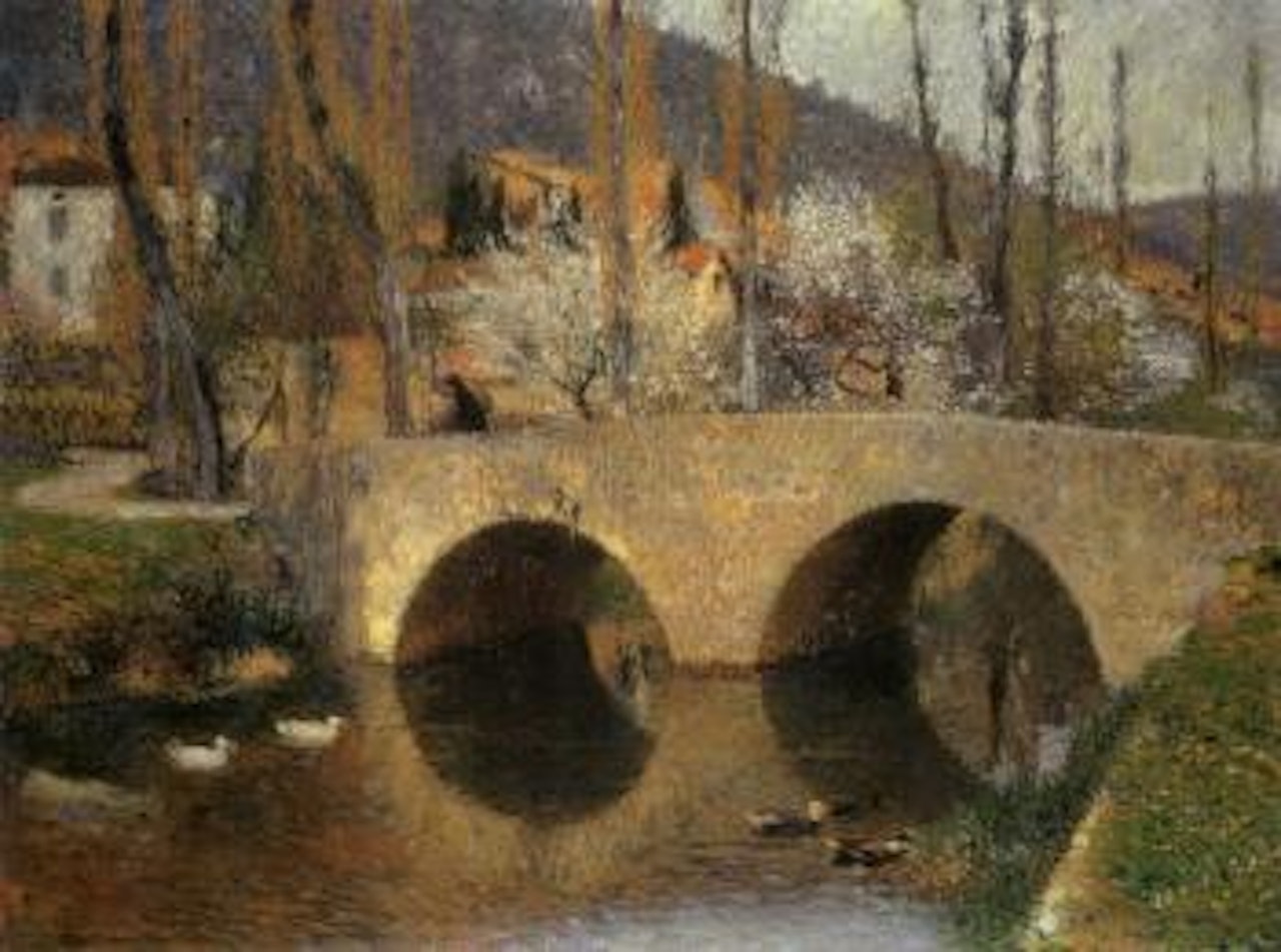 Le pont a Labastide du vert au printemps by Henri Jean Guillaume Martin