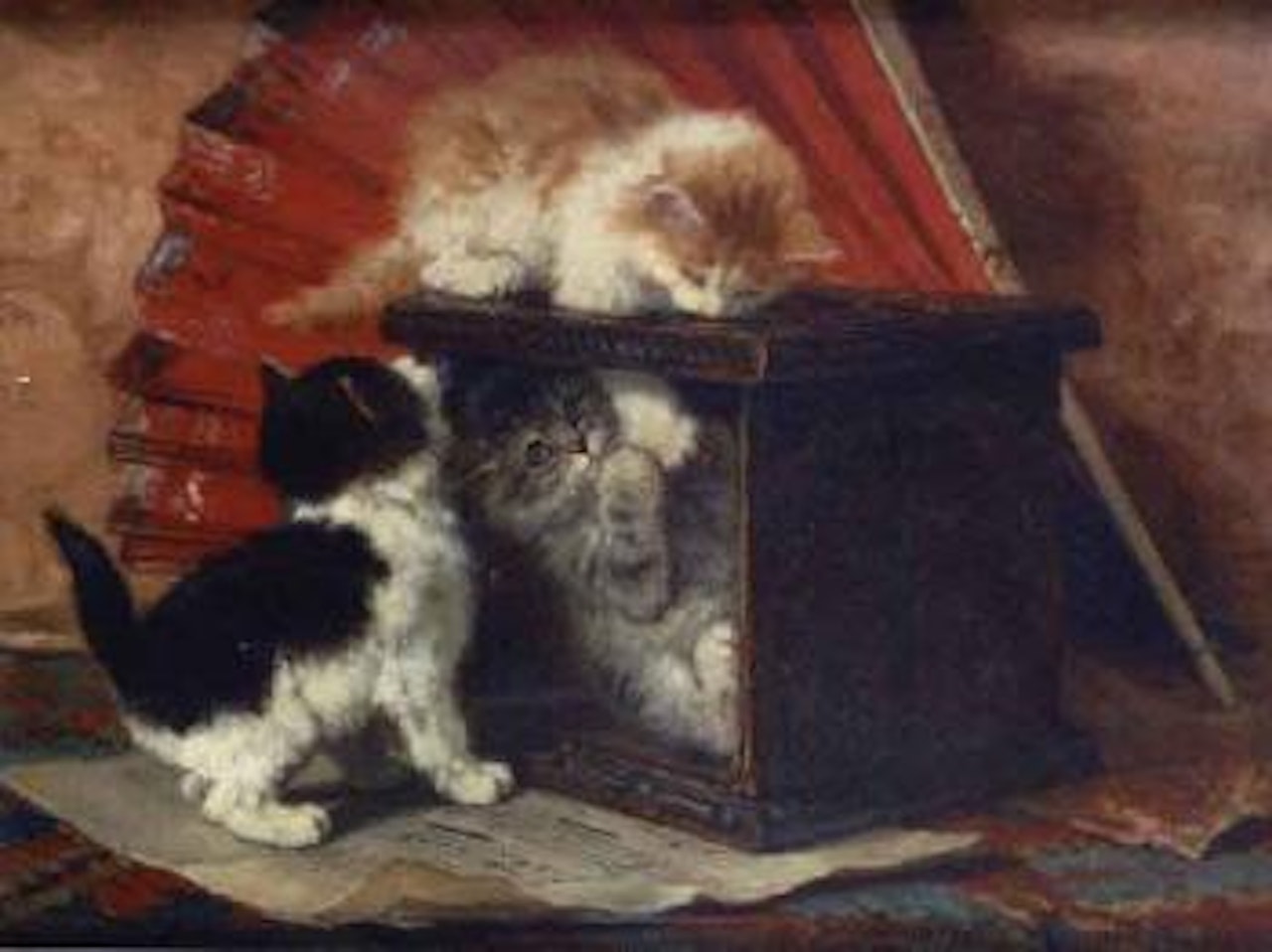 Chats a l'eventail by Henriette Ronner-Knip