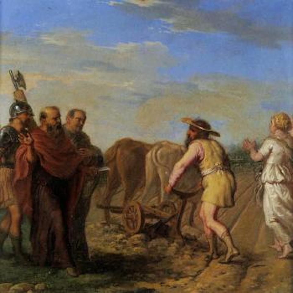 Cincinnatus recevant les envoyes du senat by Erasmus Quellinus II