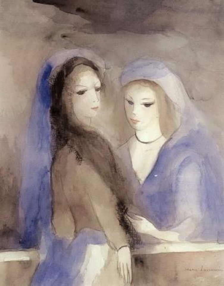 Jeunes filles au voile bleu by Marie Laurencin