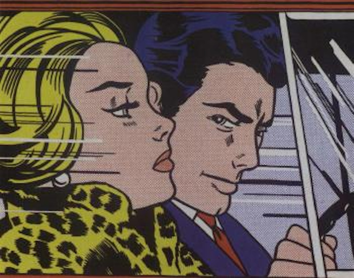 Roy Lichtenstein, in the car by Richard Pettibone