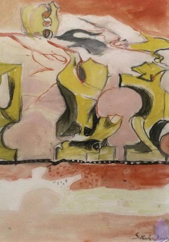 Barren landscape with rocks by Graham Sutherland