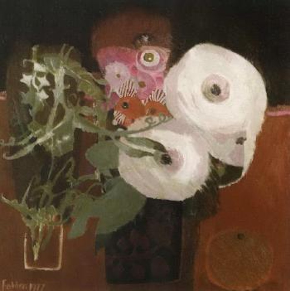 Still life of flowers in a vase by Mary Fedden