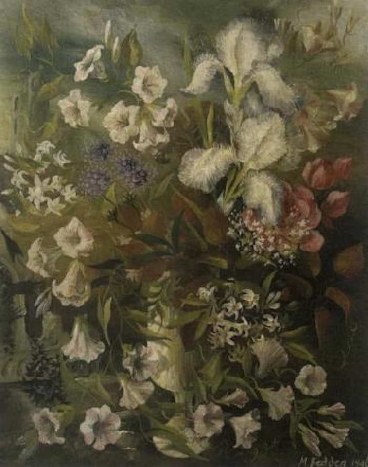 Still life of summer flowers by Mary Fedden