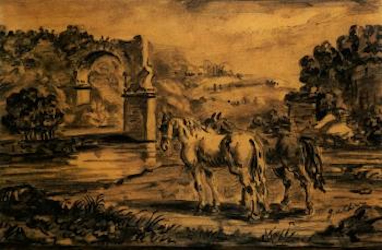 Cavalli nella campagna romana by Giorgio de Chirico