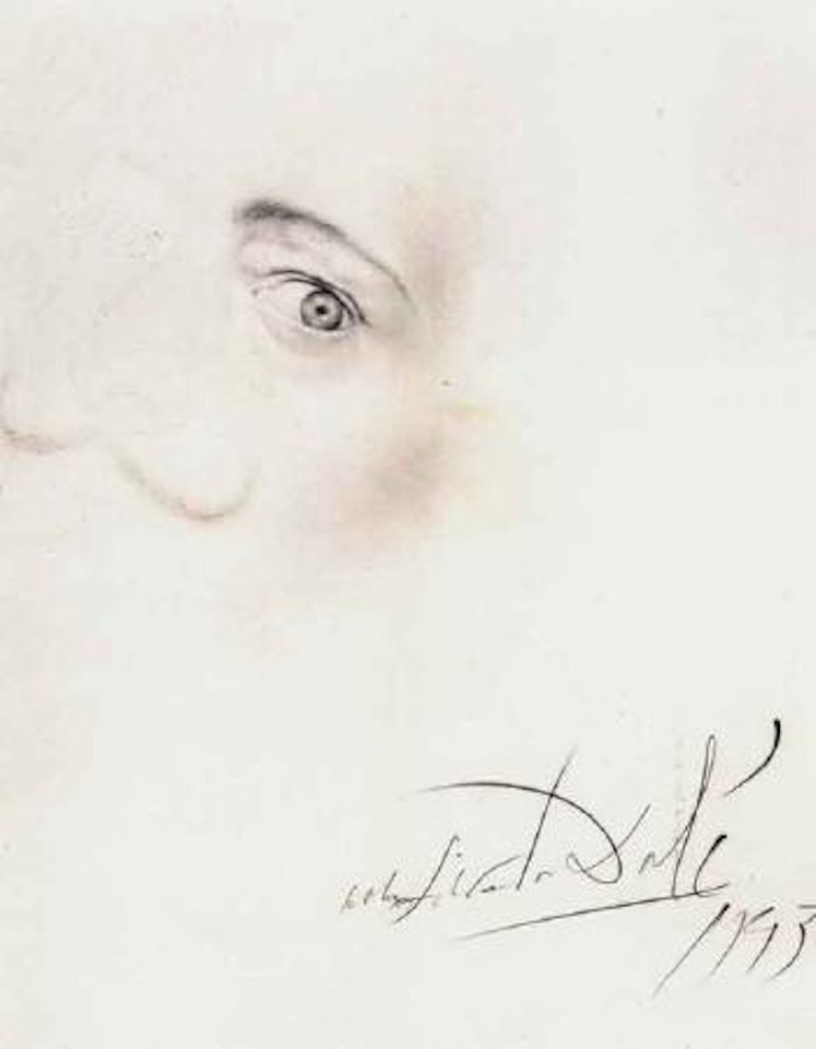 Autoportrait d'un tres grand dessinateur admirateur d'ingres, l'oeil de Salvador Dali by Salvador Dali