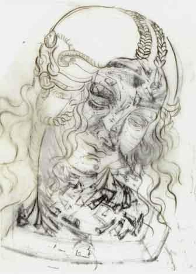 Etude de tete eclatee d'apres Leonard De Vinci by Salvador Dali