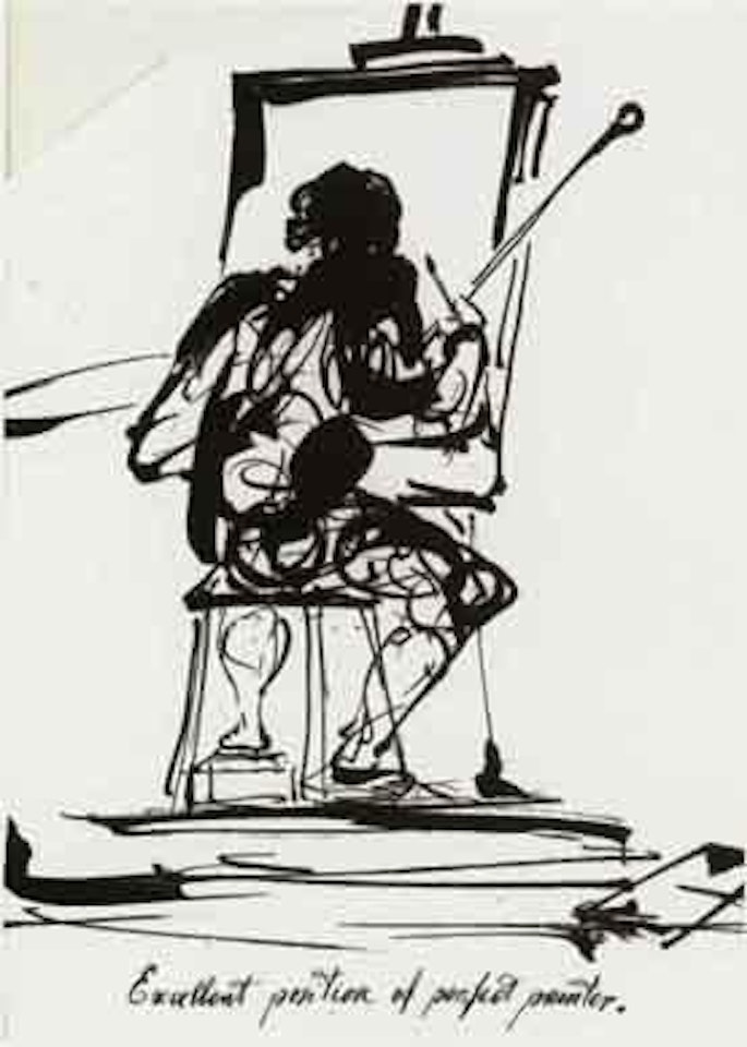 Excellent position of a perfect painter from "les 50 secrets magiques" by Salvador Dali