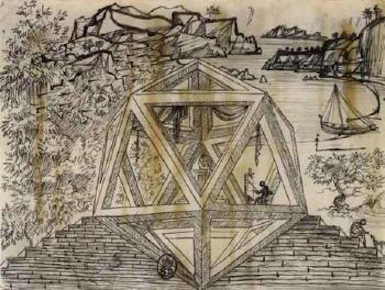 The ideal studio built after a Icosahedron by Salvador Dali