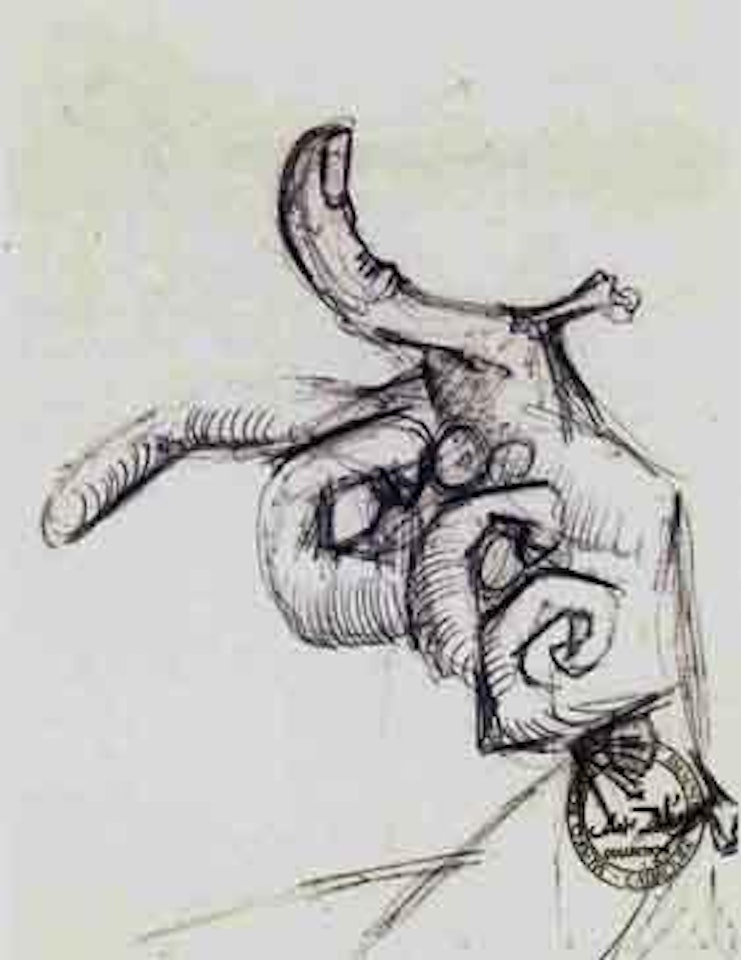 Etude de main, pour le dessin "scene hysterique" by Salvador Dali