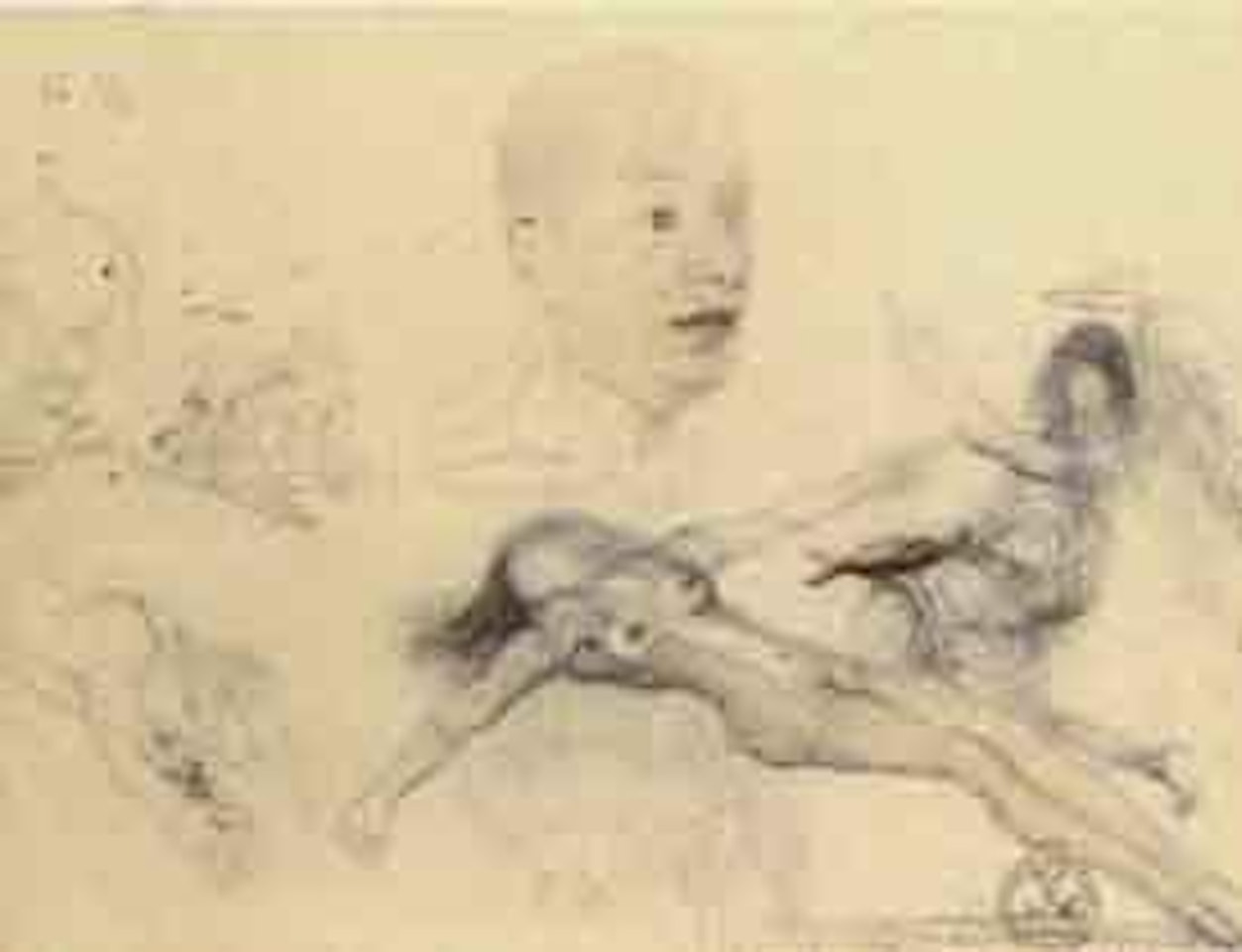 Etude de portrait d'homme et scene erotiques by Salvador Dali
