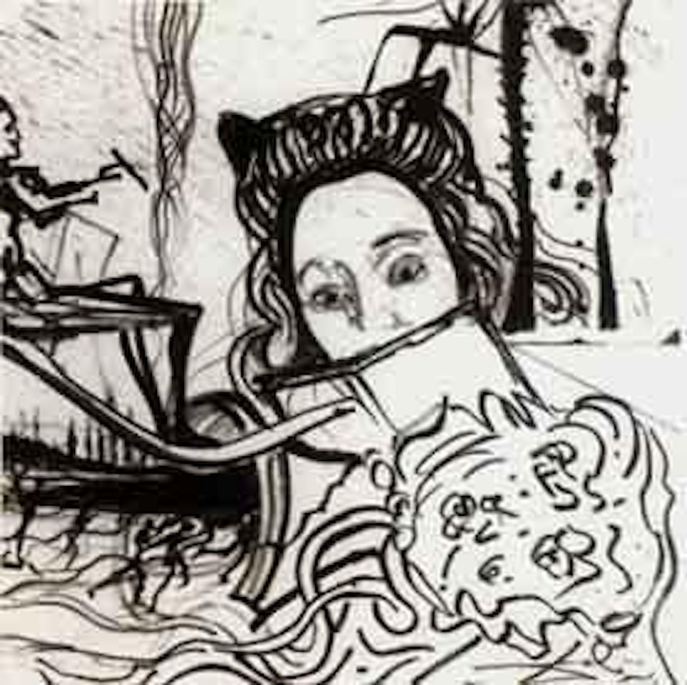 Gala lisant, etude pour un vitrail by Salvador Dali