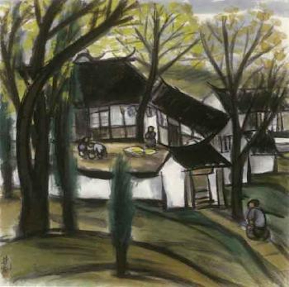 Farm house by Lin Fengmian