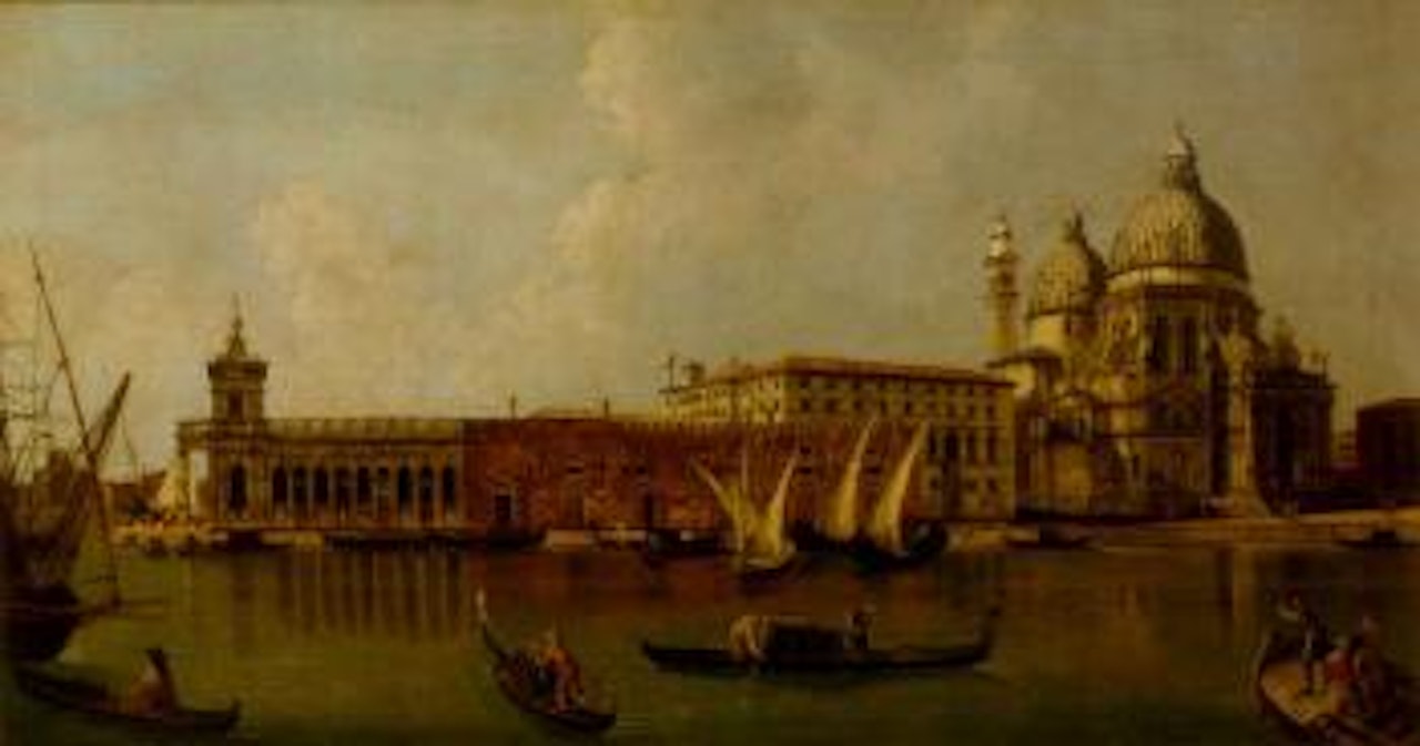 Grand Canal, Venice, looking south towards Santa Maria della Salute and the Dogana by Michele Marieschi