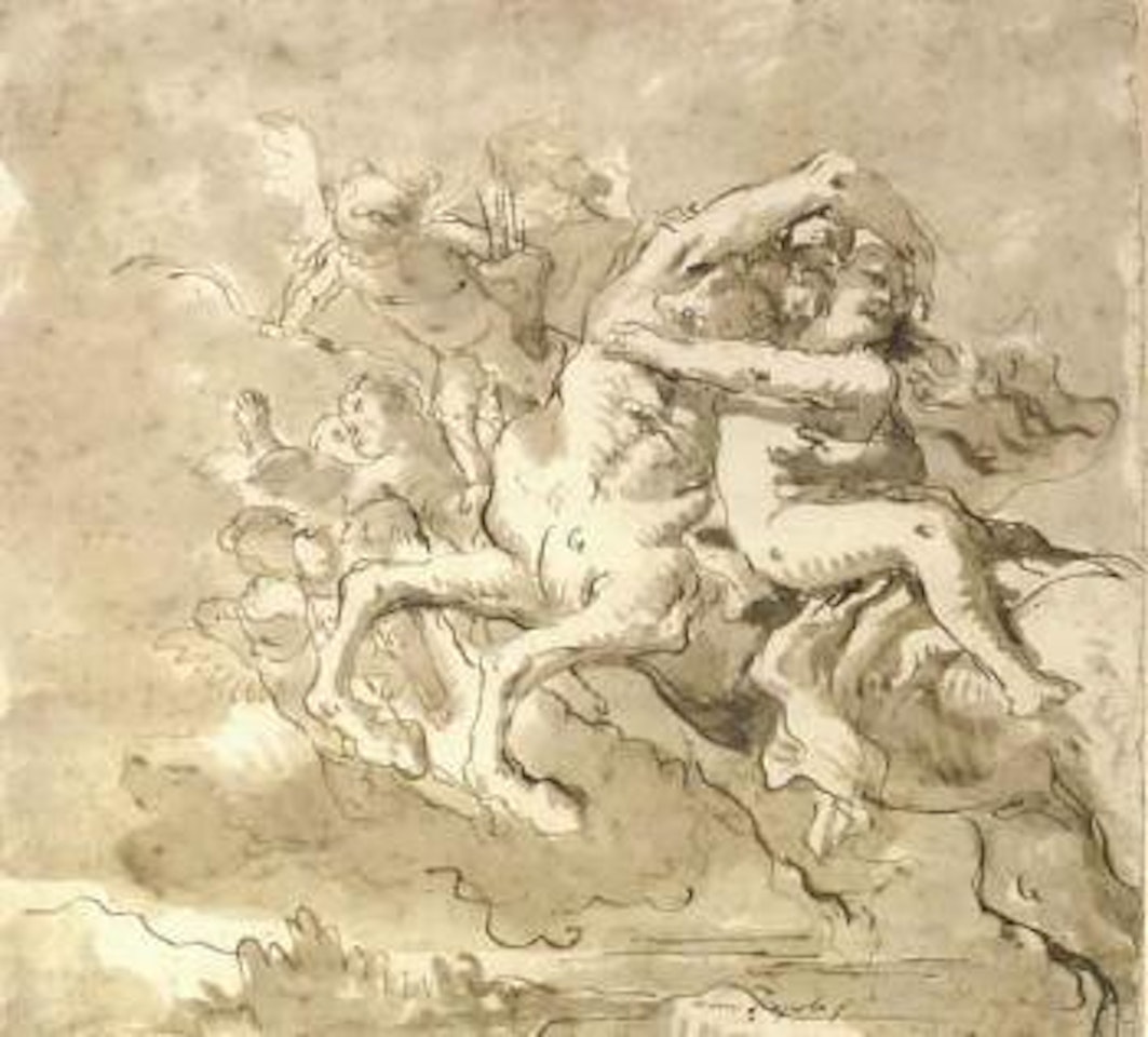 Centaur carrying off nymph, accompanied by putti by Giovanni Domenico Tiepolo
