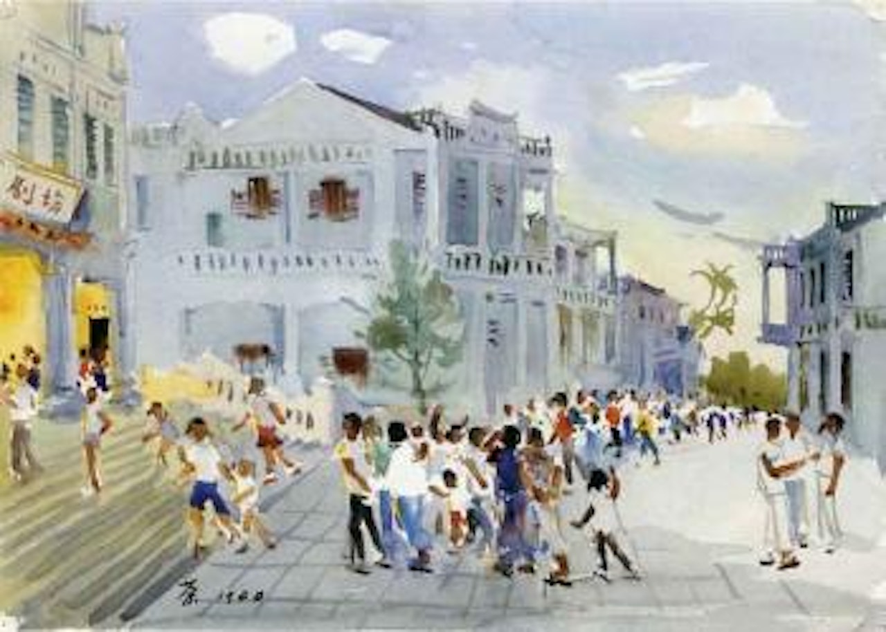To the theatre by Wu Guanzhong