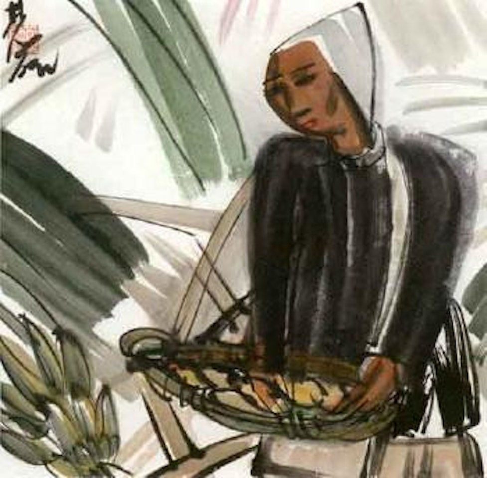 Village woman by Lin Fengmian