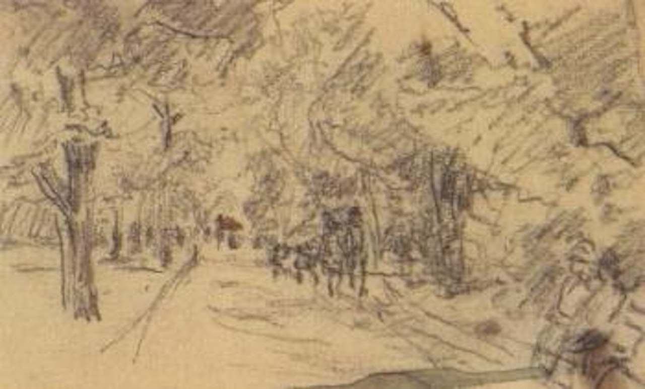 Figures walking in Tiergarten by Max Liebermann